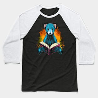 Weasel Reads Book Baseball T-Shirt